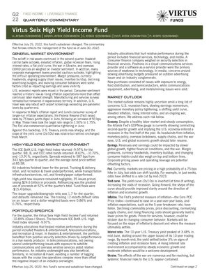 z - Cover Image: Virtus High Yield Bond Fund Commentary 