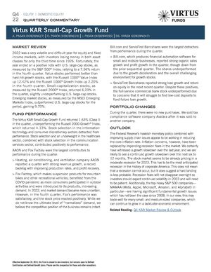 z - Cover Image: Virtus KAR Small-Cap Growth Fund Commentary