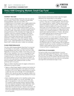 z - Cover Image: Virtus KAR Emerging Markets Small-Cap Fund Commentary